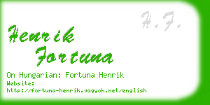 henrik fortuna business card